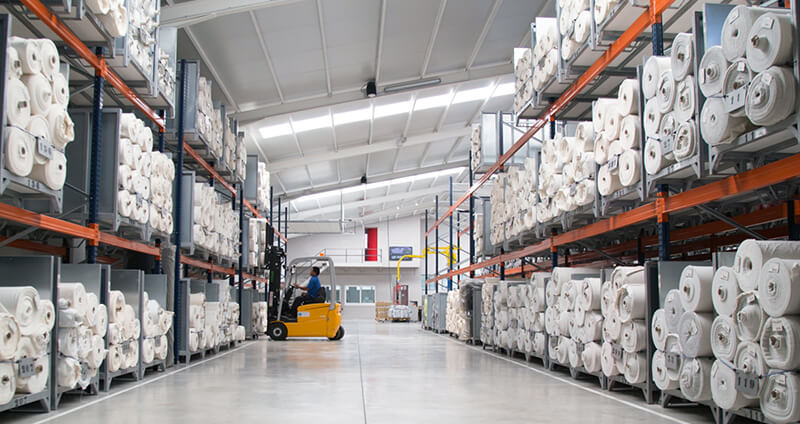 technical fabric production warehouse
