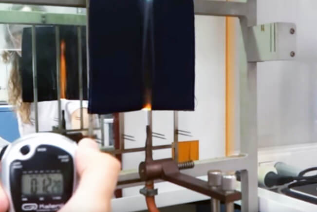 flame retardant fabrics Tests MARLAN V vertical flame test ASTM D6413